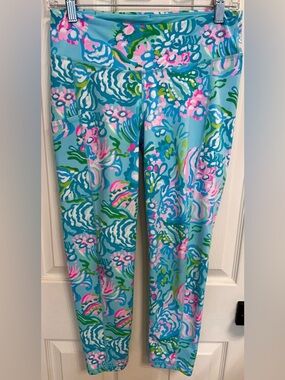 Lilly Pulitzer Luxletic Weekender Leggings Mid-Rise Cropped Size M